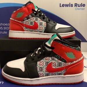 Air Jordan 1 Ugly Christmas Sweater Kids Size 6y